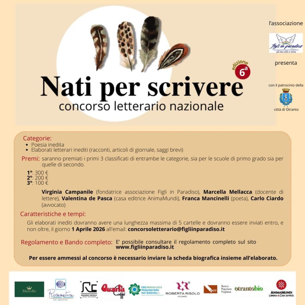 Concorso letterario “Nati per Scrivere” 2026